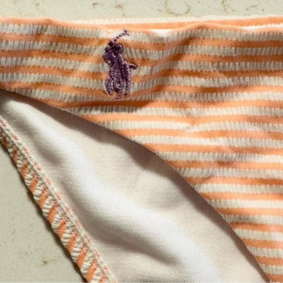 Ralph Lauren Bikini Bottom Orange & White Striped Large New - Picture 2 of 7